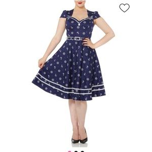 NWT Voodoo Vixen Joni nautical blue dress M